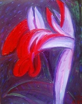 oil painting called "Night Lilly"