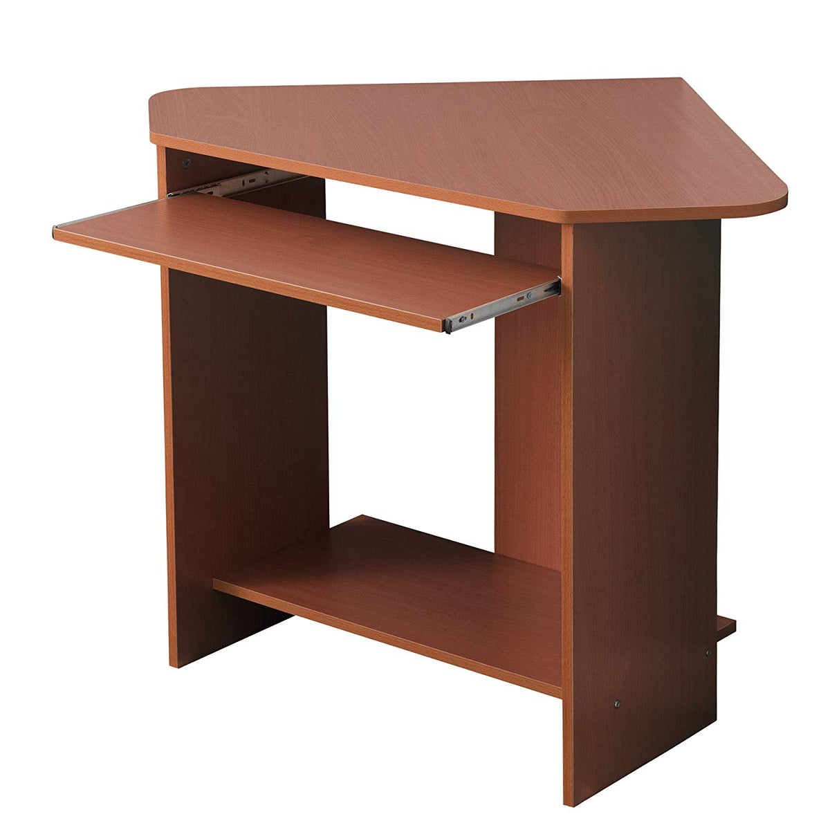 Fineboard Home Office Compact Corner Desk Red Walnut Alfafurn