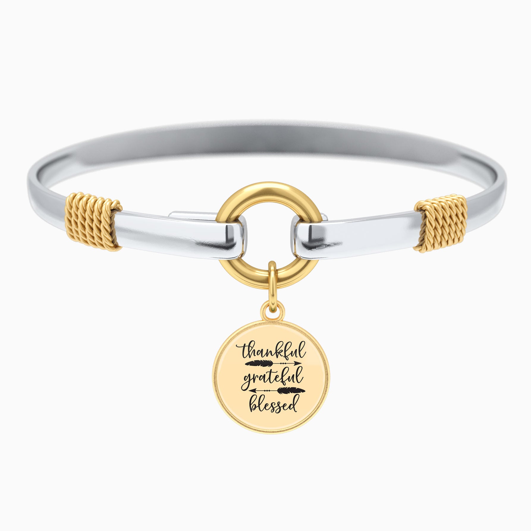 Thankful, Grateful, Blessed - Two-Tone Bracelet – Faithful & Co.