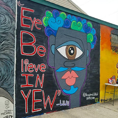Eye Believe in Yew Mural by Artysta LuLu 