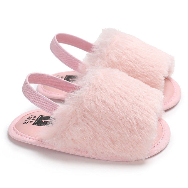 fuzzy baby sandals