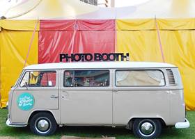 Colourful gazebo tent use for photo booth
