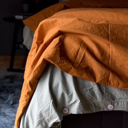 Cotton Percale Bedding in Amber
