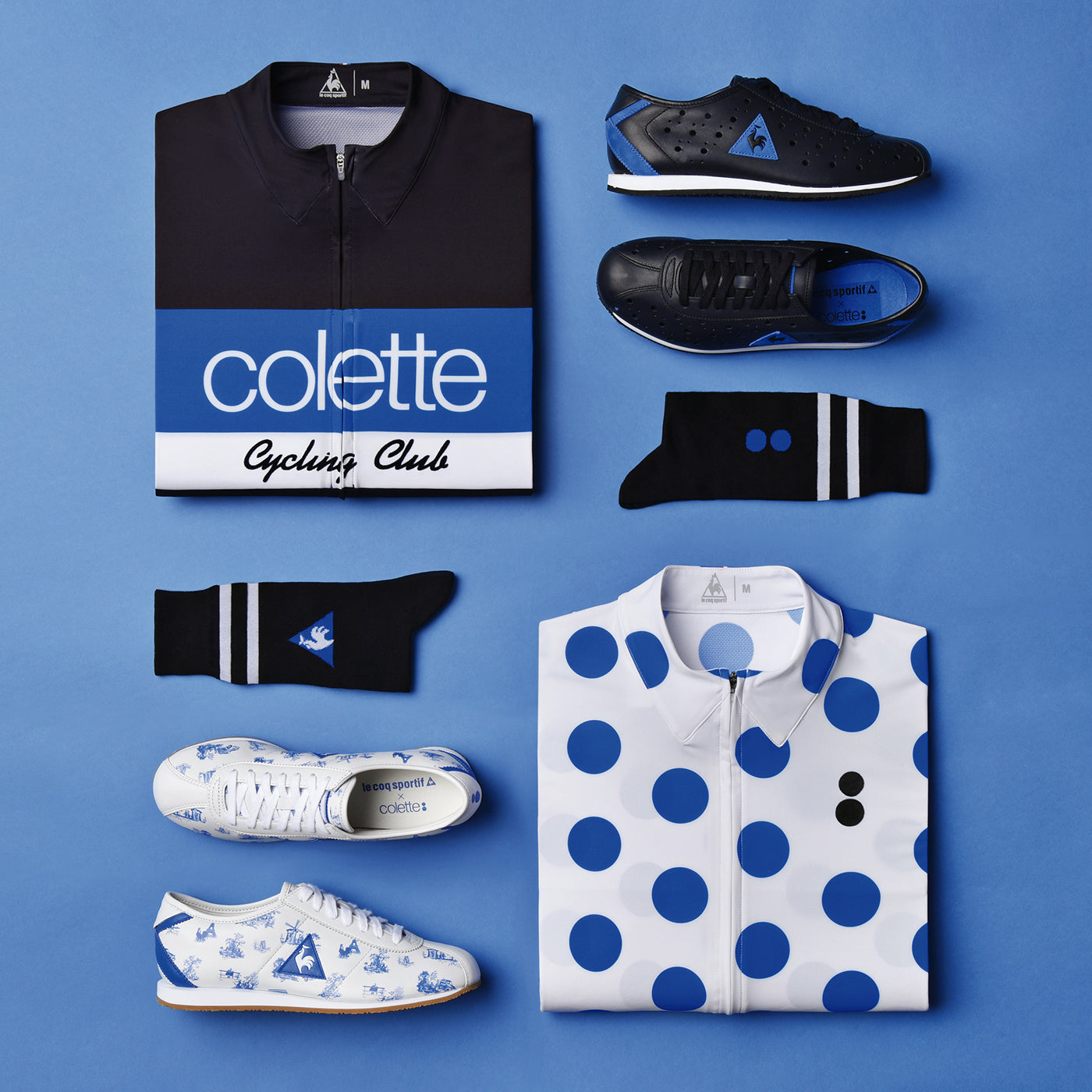 Products from the brand collaboration of Coq Sportif and colette. (Photo: Thomas Welch)