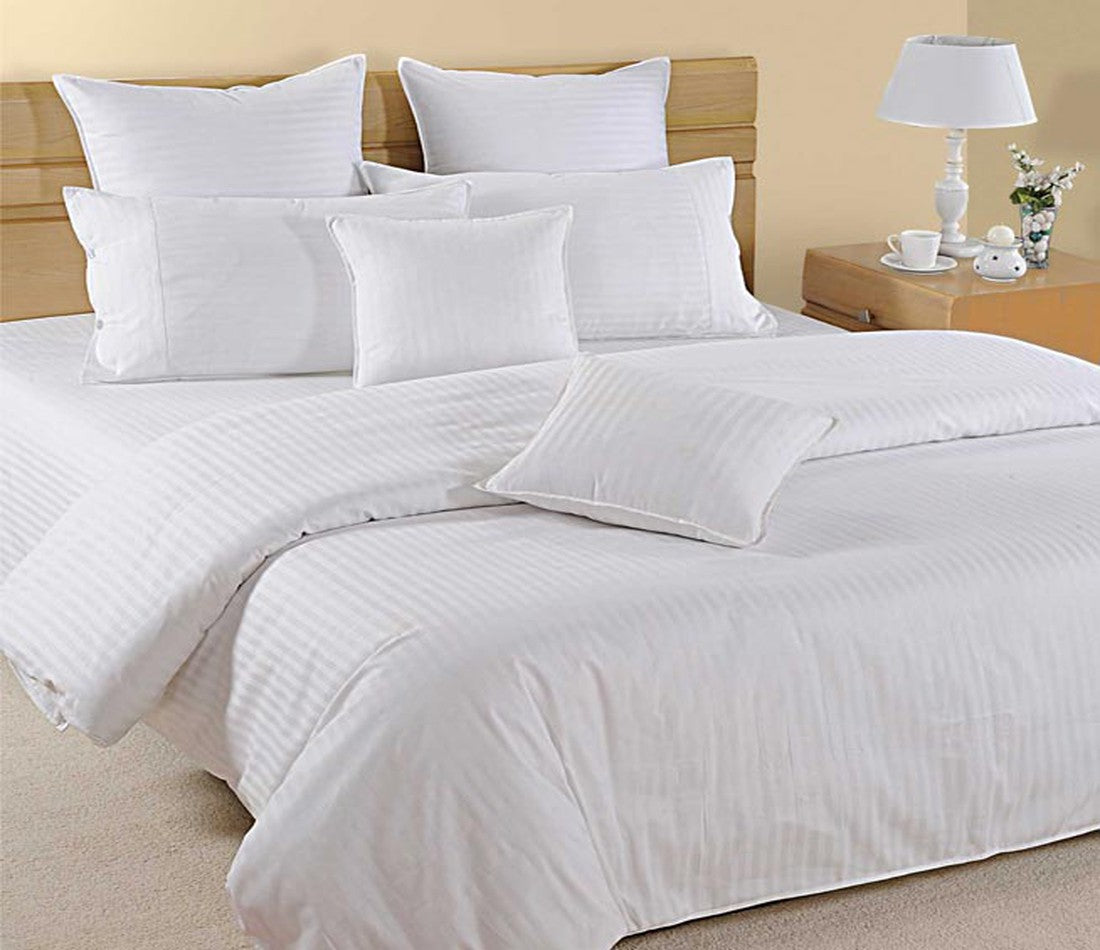 Swayam White Satin Damask Duvet Cover Set Olivetheory