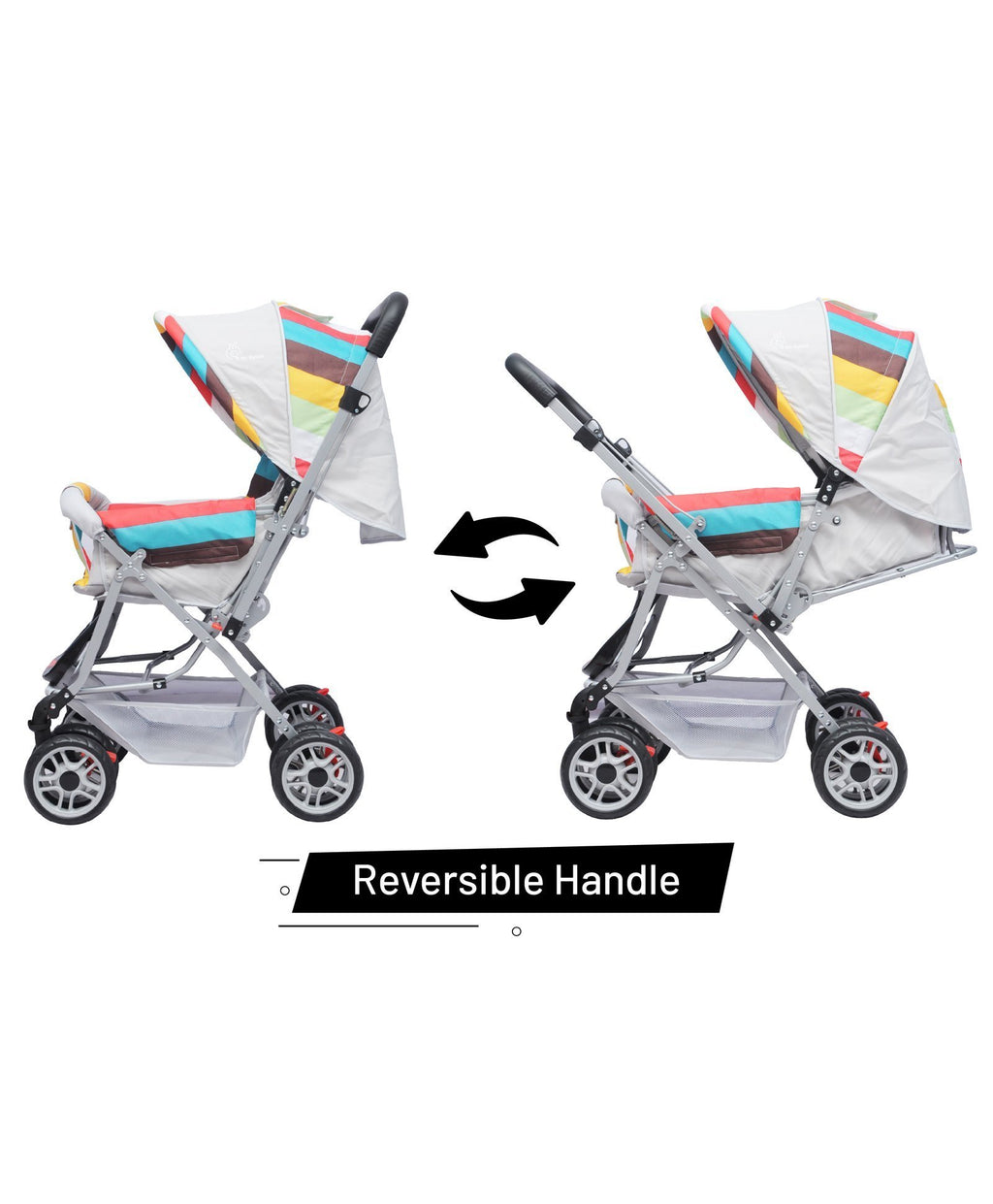 multi coloured pram