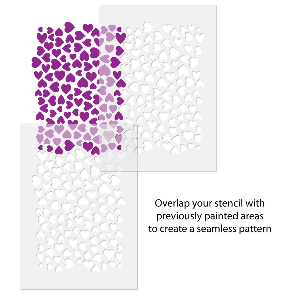CraftStar Hearts Seamless Pattern Stencil Layout