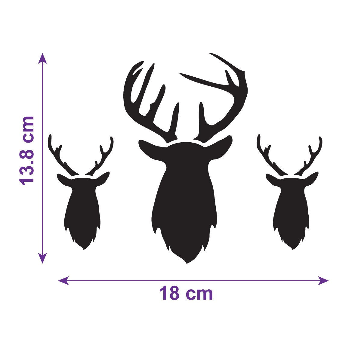 CraftStar Stag Heads Repeating Pattern Stencil Size Info