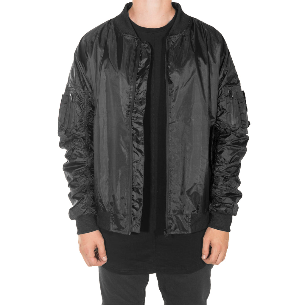 Escape Bomber Jacket : Black/Black Zip