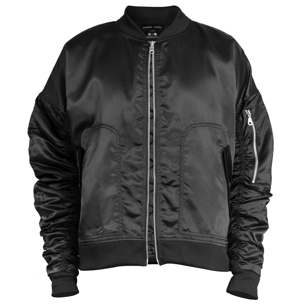 IA-1 Bomber Jacket : Black Satin