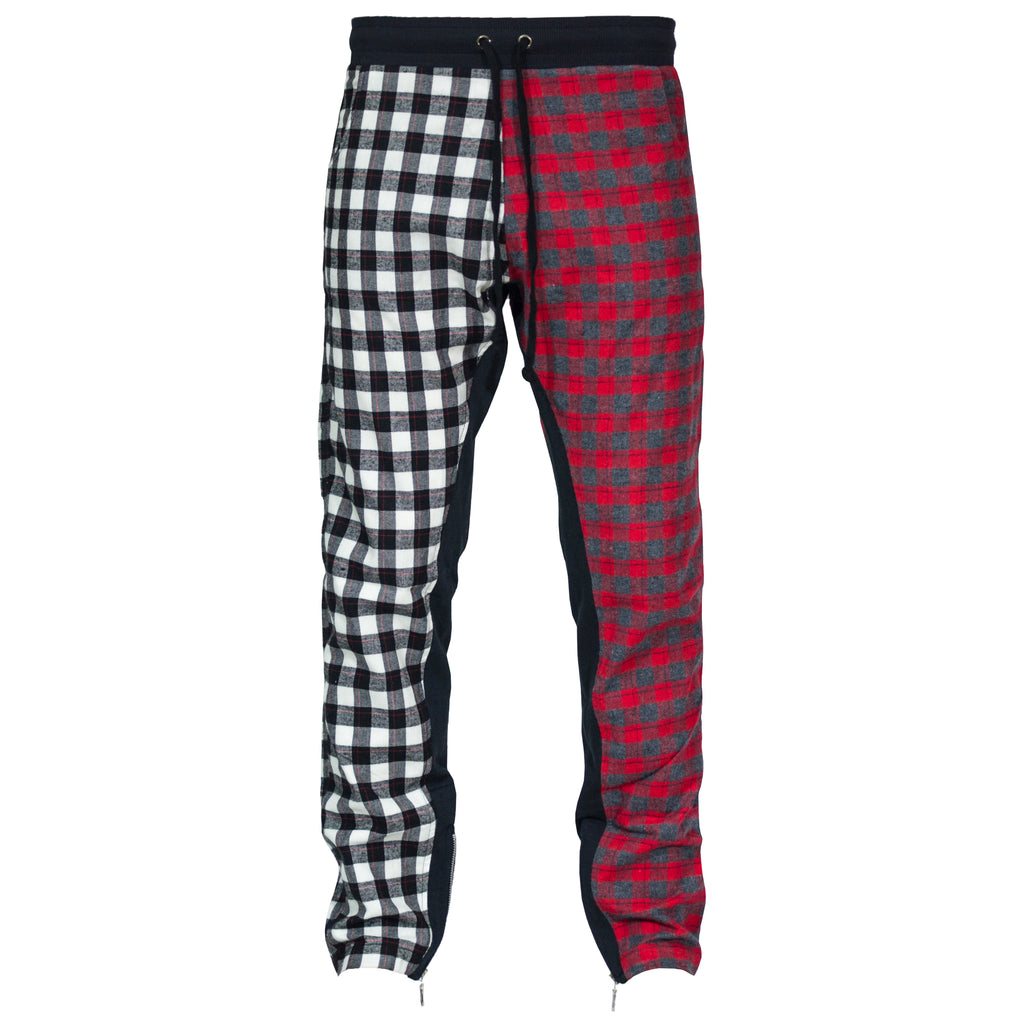 Plaid Zip Pants : Split