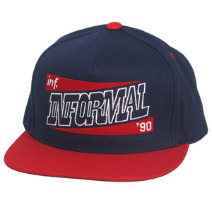 Slanted Snapback : Navy/Red