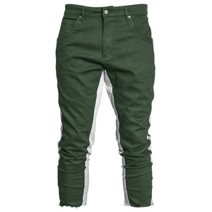 Cropped Track Jeans : Olive