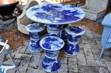 Ceramic Garden Table & Stools