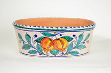 Italian Pomegranate-Lemon Hand Painted Oval Planter