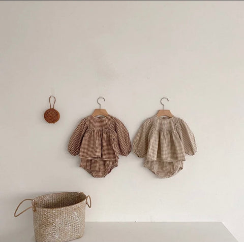Knitted Romper with Bonnet