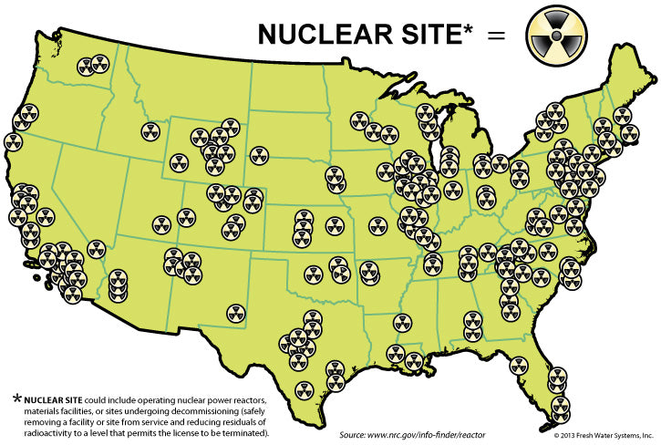 Map of Nuclear Sites in the United States