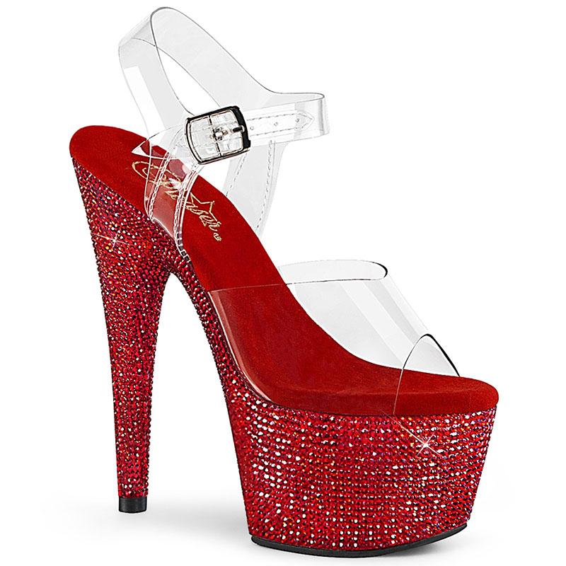 red sparkling heels