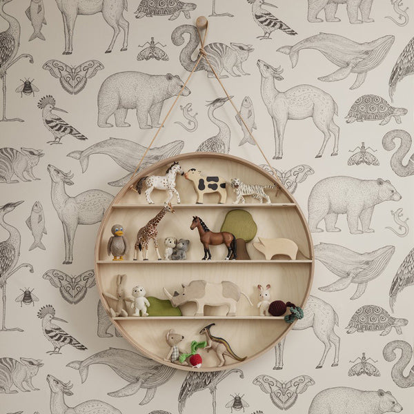 Ferm Living Katie Scott Wallpaper Animals Off White Elenfhant