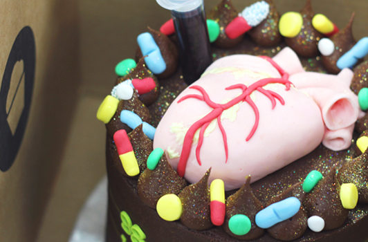 Celebration Heart Cake with Bespoke Decorations