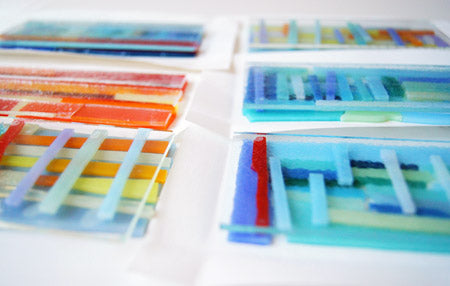 making new glass mini sheets from scrap glass for zero waste production