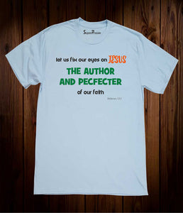 Eyes On Jesus The Author & Pefector Christian Sky Blue T-shirt