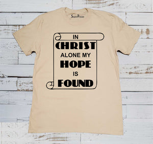 In Christ Alone My Hope is Found Book of Life Scroll Beige T Shirt