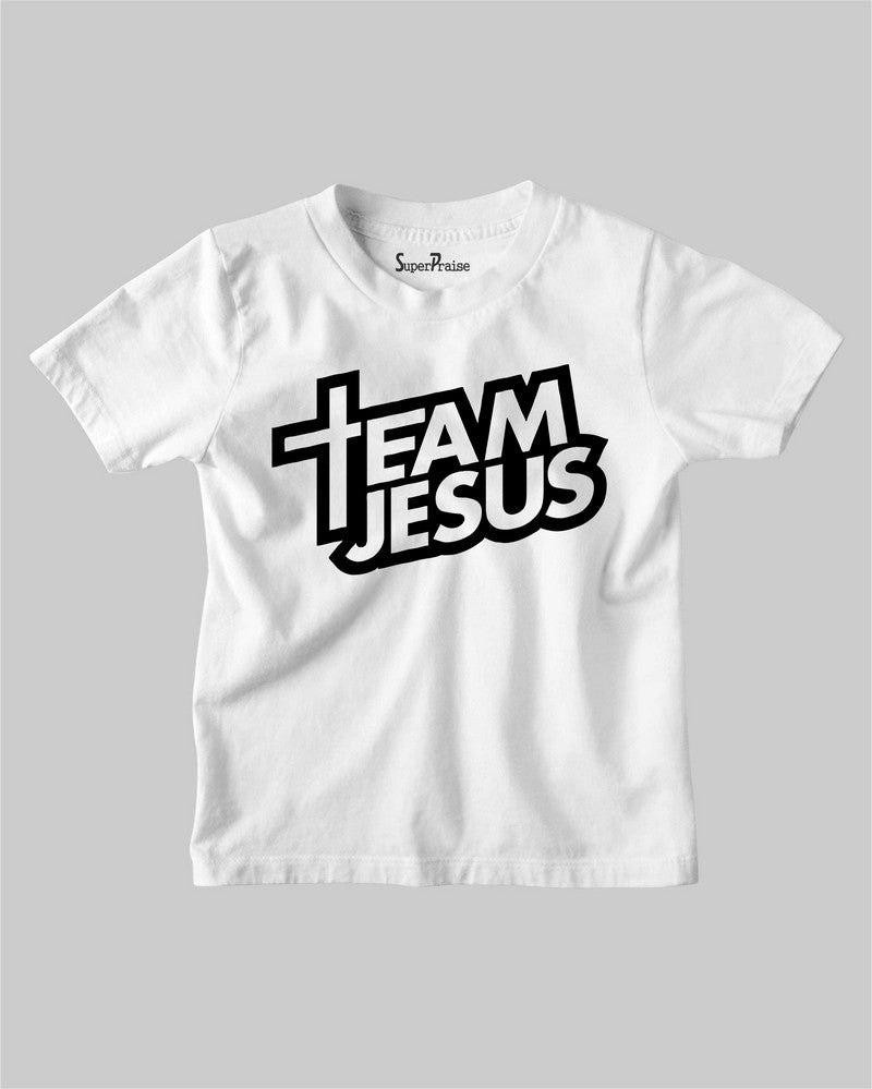 Team Jesus Faith Grace Bible Verse Christian Kids T shirt