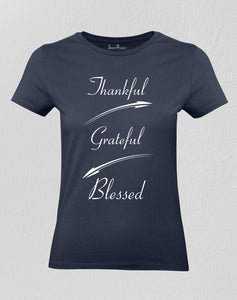 Christian Women T shirt Thankful Grateful Blessed