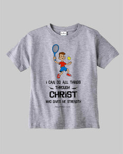 Do All Thing Through Christ Who Gives Me Strength Christian Kids T-shirt