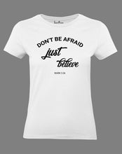 Christian Women T Shirt Just Believe Jesus