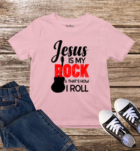 Jesus Is My Rock Kids Christian T Shirt