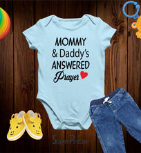 Mommy And Daddy's Answered Prayer Christian Faith Baby Bodysuit