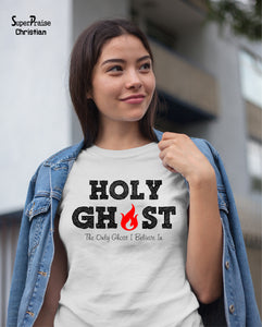 Halloween Christian T Shirts Holy Ghost Gift White Women Tee