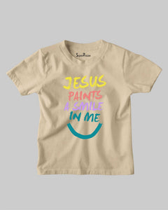 Jesus Paints A Smile In Me Jesus Faith Grace Christian Kids T Shirt