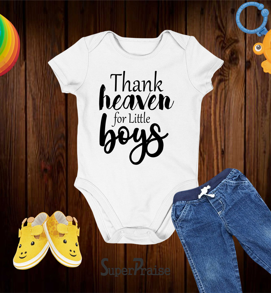 Thank Heaven For Little Boys Baby Bodysuit