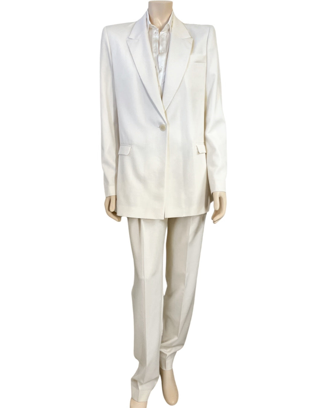 Chic wool gabardine blazer in Snow White