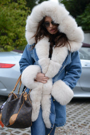 mountainviewsimmentals Women Button Cowboy Faux Fur Collar Winter Warm Long Sleeve Pockets Plu Size Jacket Coat