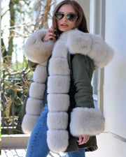 mountainviewsimmentals Thicken Warm Faux Fur Warm Parka Milk White Women Hooded Hip Top Winter Button Jacket Coat Overcoat Size 36-40-48-50