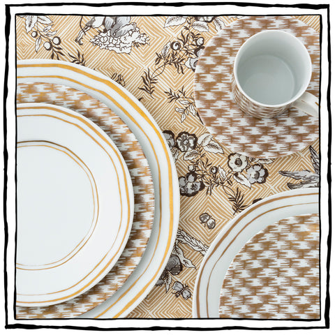 Cestino Porcelain - Gold