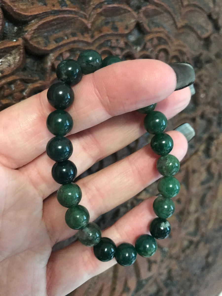 Moss Agate Crystal Stretch Bracelet – Tropica Exotica, LLC