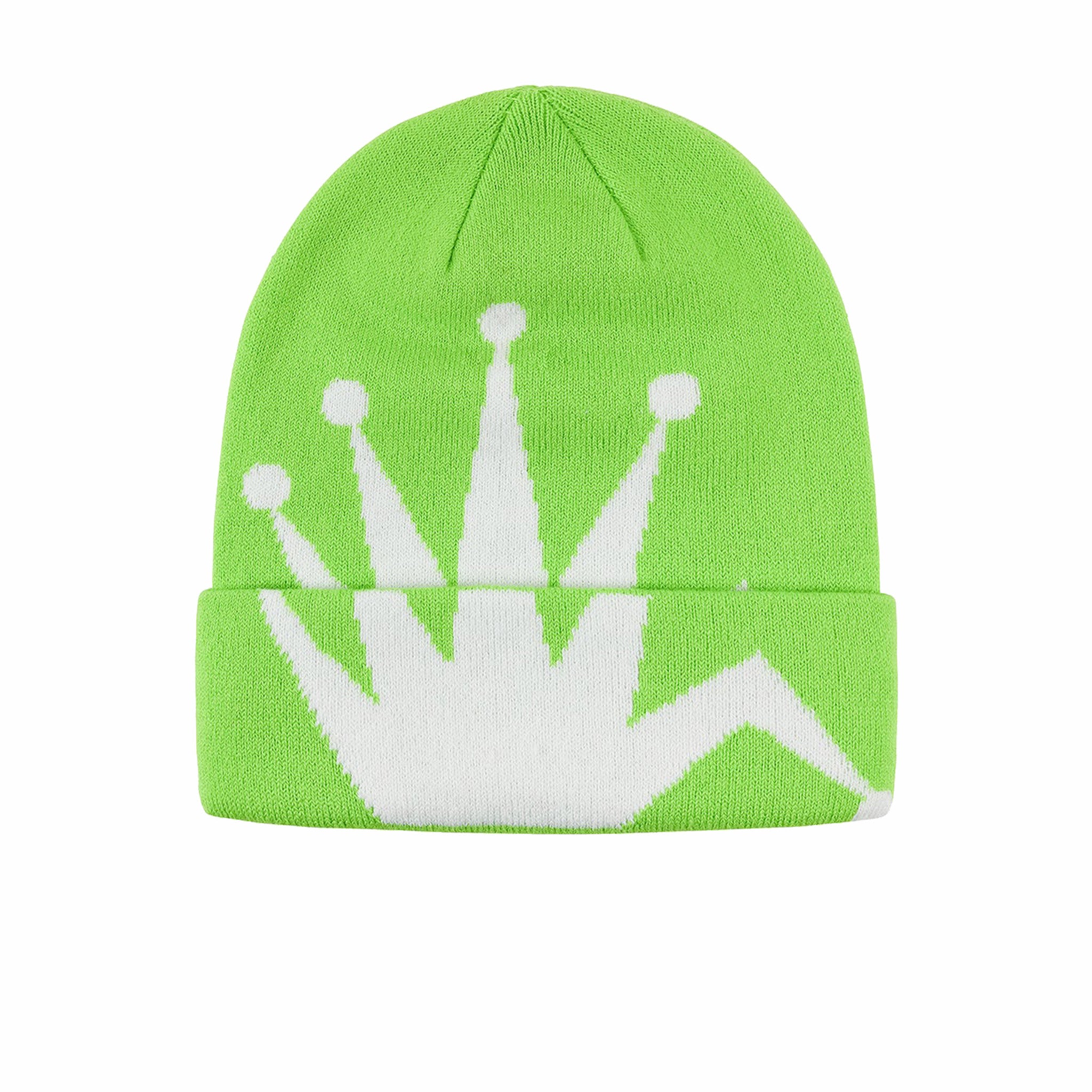 Stüssy Crown Jacquard Cuff Beanie (Safety Green)