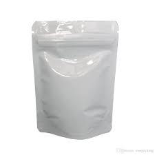 13 inch x 15 inch MYLAR WHITE / WHITE Stand Up Pouch Zip Bags 250/Box