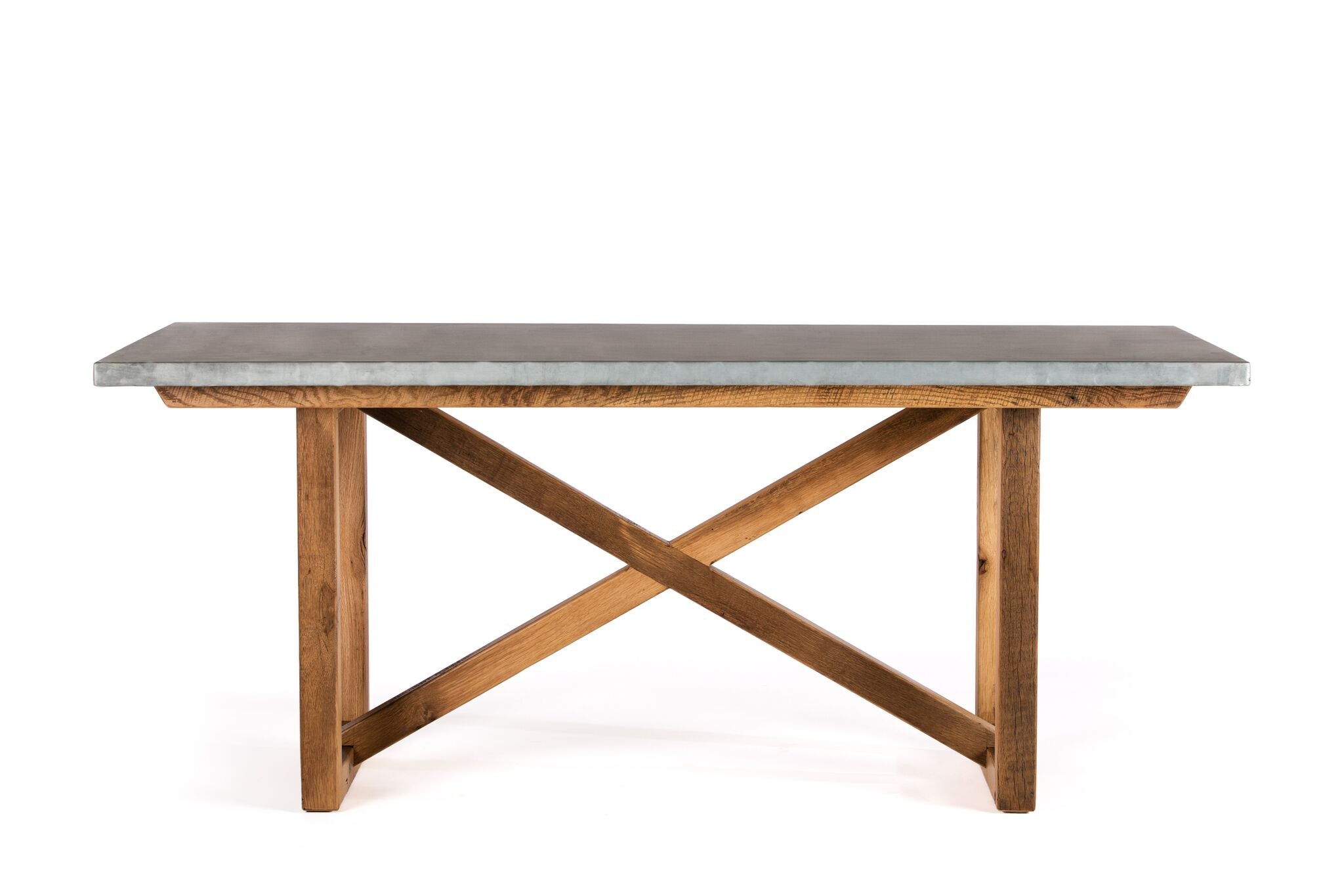 Zinc Rectangular Table | Astor Table | CLASSIC | Natural Ash | CUSTOM SIZE L 60 W 37 H 30 | kingston-krafts-zinc-tables.