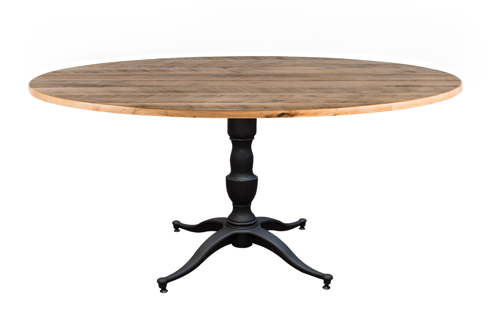 Round Wood Tables | Francesca Table | Natural Ash | Black on Poplar | Diameter 36 | Height 30 | 1.5" Standard kingston-krafts-zinc-tables.