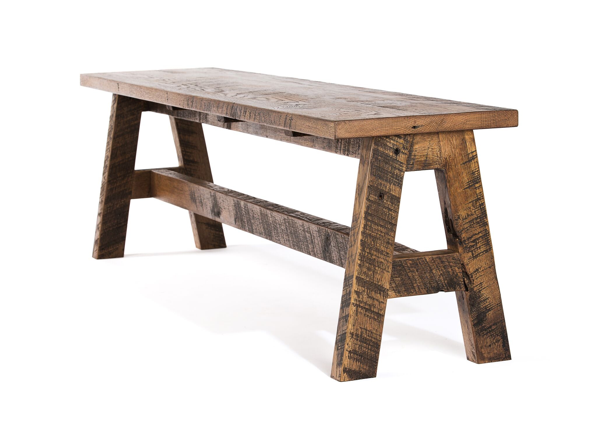 Wood Benches | Trestle Bench | Natural Ash | 61" LENGTH14" WIDTH 18" HEIGHT kingston-krafts-zinc-tables.
