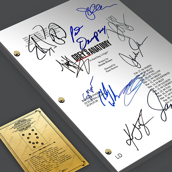 Grey S Anatomy Tv Signed Script Screenplay Ellen Pompeo Patrick De Autograph101