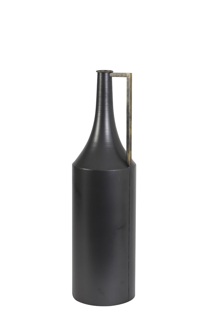 Extra large Wide Black Metal Jug Vase