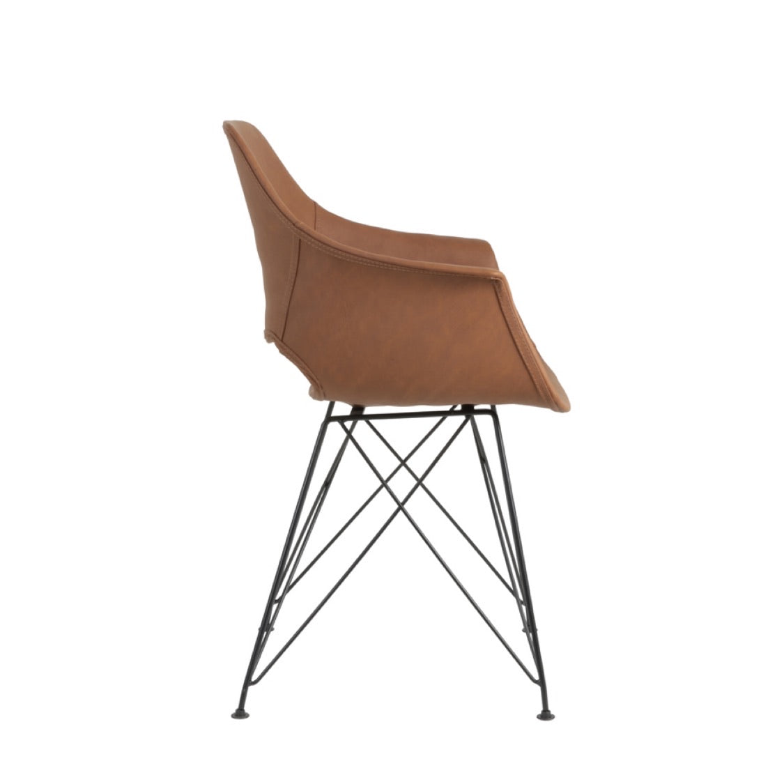 Tan Faux Leather Dining Chair