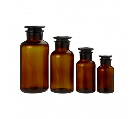 Large Amber Glass Apothecary Bottle